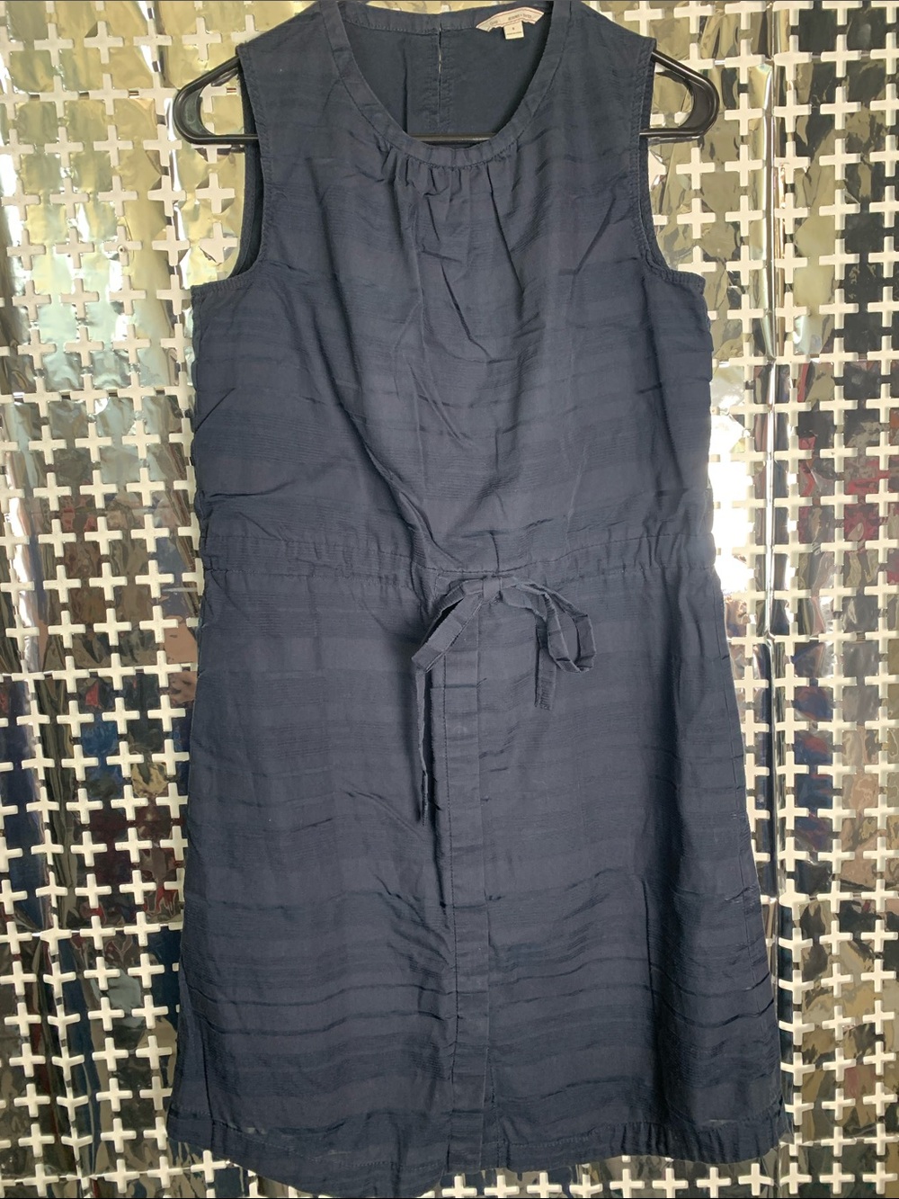 GAP Navy Sleeveless Tie-Waist Mini Dress